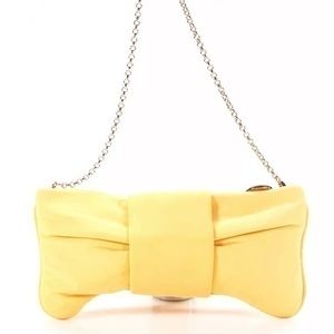 Folli Follie Womens Bow Yellow Clutch Yellow NWT